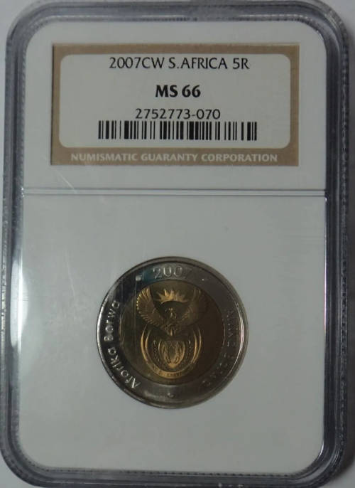 **RARE**RSA 2007 COIN WORLD OOM PAUL MINT MARK R5 COIN MS66 NGC GRADED**