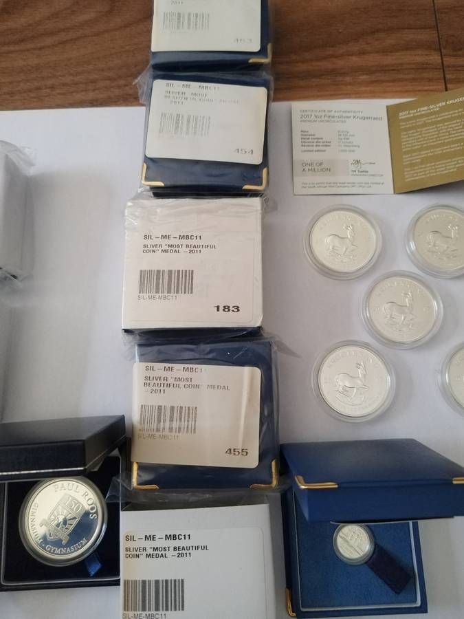 Joblot Silver Coins 2017 Kruggerands and Paul Roos 1oz