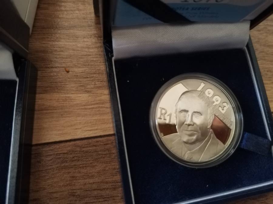 Joblot Silver Coins most beautiful Natura meerkat, de Klerk, Mandela