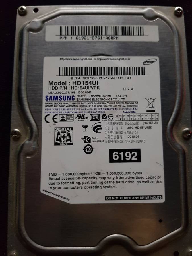 1.5 TB Samsung Harddrive