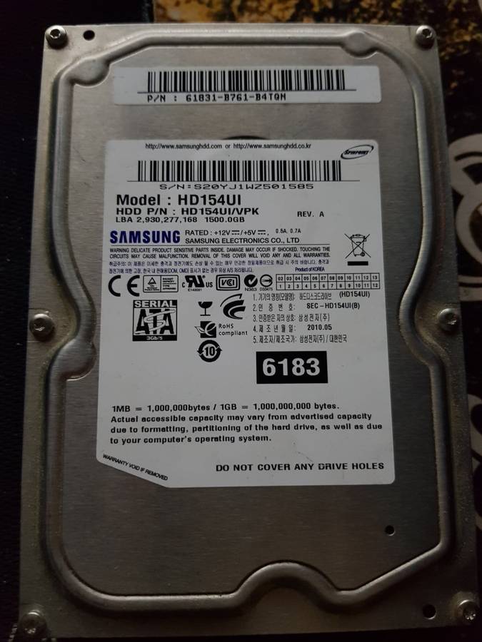 1.5 TB Samsung Harddrive