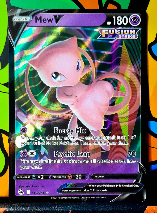Pokemon Card - Mew V 113/264 - Holofoil Rare - Fusion Strike