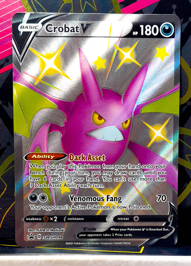 Pokemon Card - Crobat V SWSH098 - Shiny Vault Textured Holo - Sword & Shield Black Star Promo