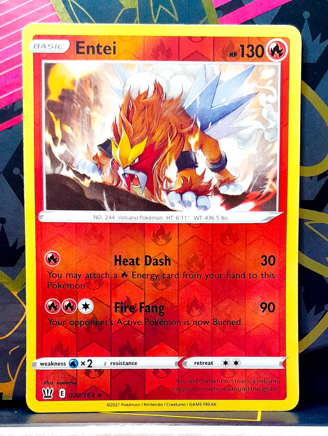 Pokemon Cards - Entei 020/163 - Reverse Holo Rare - Battle Styles