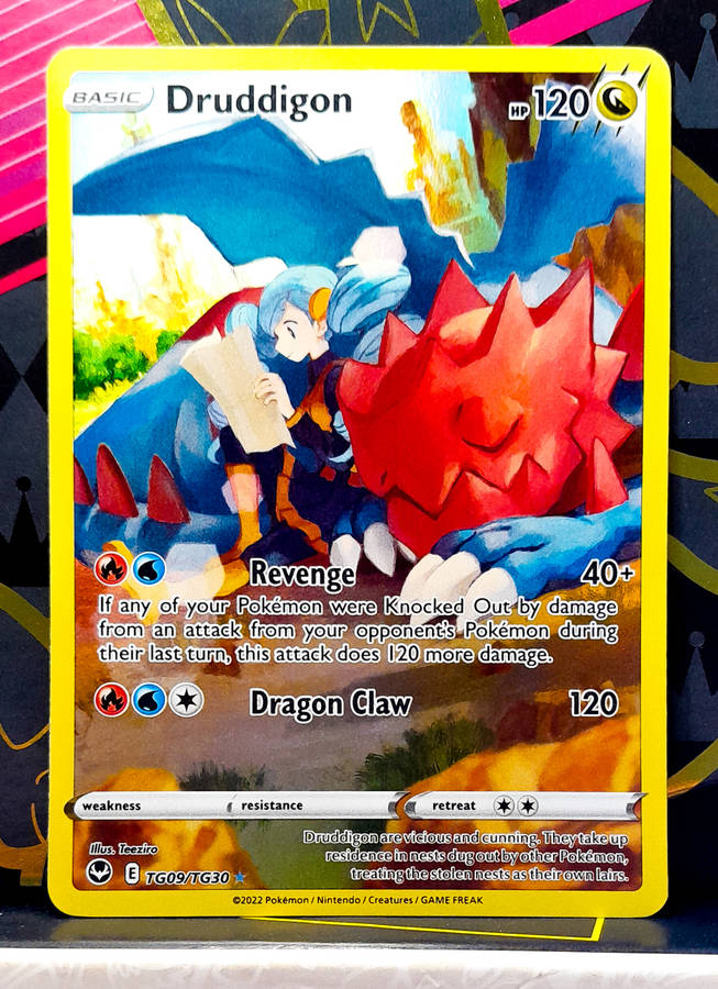Pokemon Card - Druddigon TG09/TG30 - Holofoil Illustraition Rare - Silver Tempest
