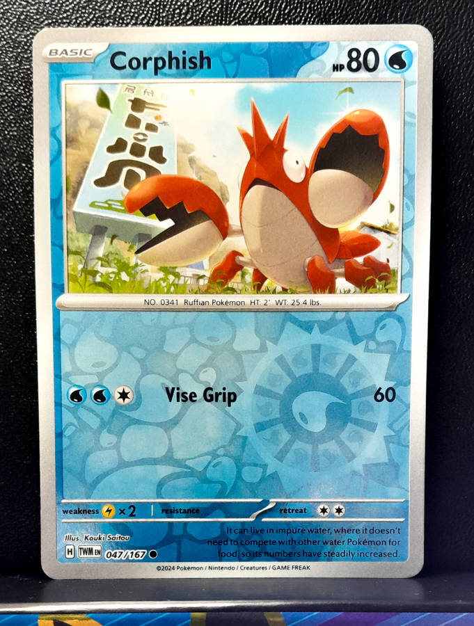 Pokemon Card  -Corphish 047/167 - Reverse Holofoil - Twilight Masquerade (NM)