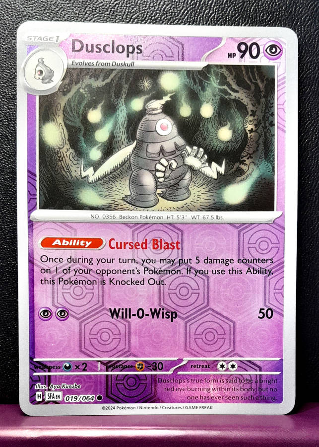 Pokemon Cards - Dusclops 019/064 - Reverse Holofoil  - Shrouded Fable (NM)