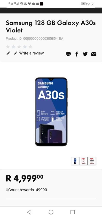 ***CHRISTMAS SPECIAL**FREE FREIGHT**NEW SAMSUNG A30 S, 128GB, 25MP TRIPPLE CAM, DUEL SIM**R4999**
