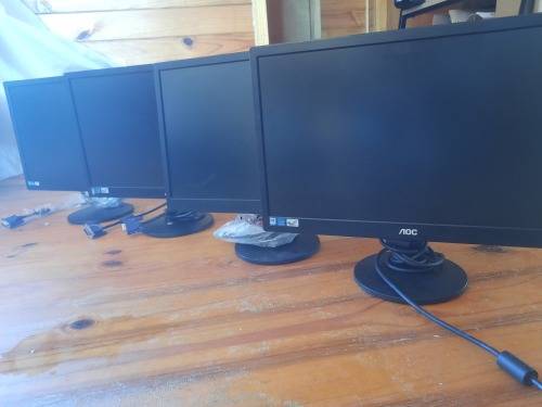 *BULK  LOT OF 4 X AOC ULTRA SLIM 18.5` LCD SCREENS WITH CORDS, ALL WORKING**ALL 4 ONE BID***