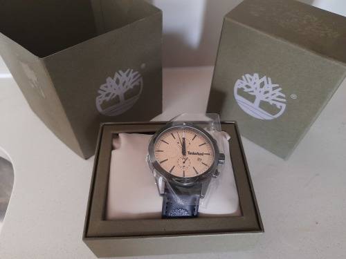 **FREE FREIGHT**BRAND NEW TIMBERLAND CLARKSBURG WATCH, GOLD DIAL, BLACK LEATHER STRAP*IN BOX**R3500