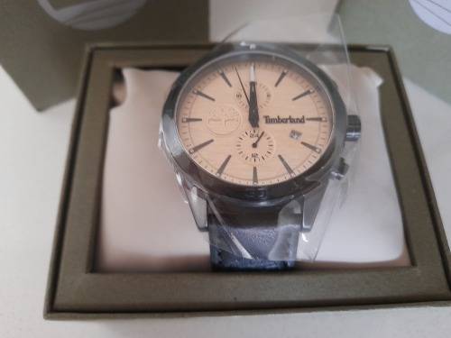 **FREE FREIGHT**BRAND NEW TIMBERLAND CLARKSBURG WATCH, GOLD DIAL, BLACK LEATHER STRAP*IN BOX**R3500