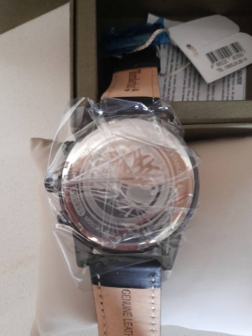 **FREE FREIGHT**BRAND NEW TIMBERLAND CLARKSBURG WATCH, GOLD DIAL, BLACK LEATHER STRAP*IN BOX**R3500