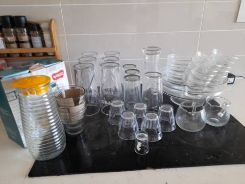 **LATE ENTRY**BULK LOT OF GLASS WARE, BEER GLASSES, DESSERT GLASS SET, TOT GLASSES, JUICE SET,MILK**