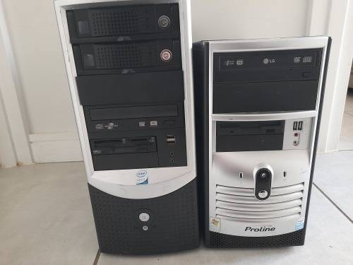 **COMBO DEAL**2 X PC BOXES,COMPLETE WITH HARD DRIVES AND RAM**REPAIRS OR SPARES*