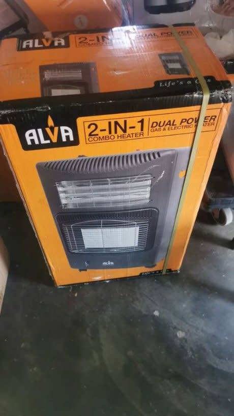 **NEW STOCK**ONE LEFT**BRAND NEW ALVA GAS AND ELECTRIC HEATER IN BOX**OVER R2000 IN STORE*