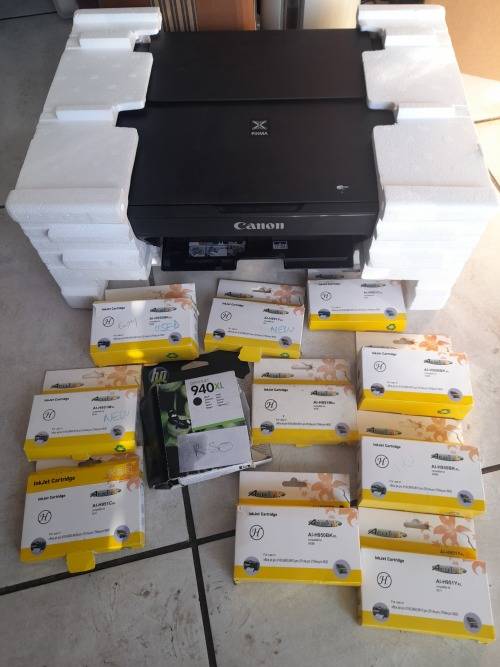 *BULK LOT**Canon PIXMA MG2545S(NO INK) AND MIXED Inkjet Printer and cartridges*sold as is**