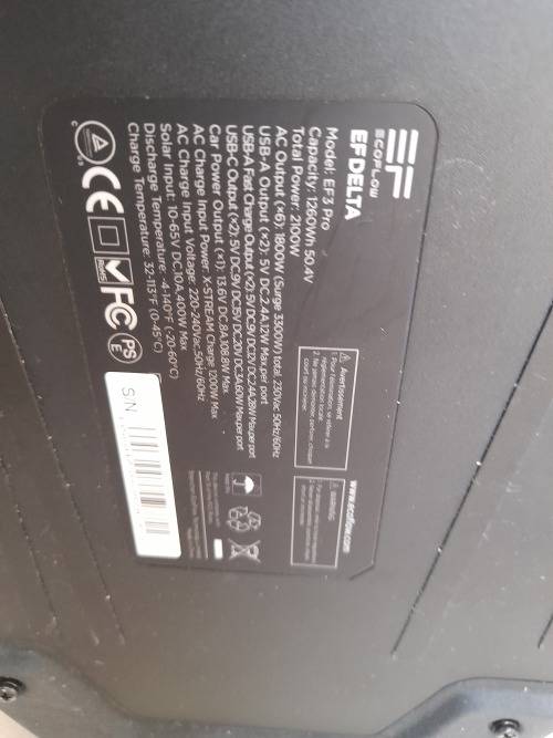 *LIQUIDATION*ECOFLOW DELTA EF3 PRO POWER STATION*NO POWER**ITEM IS R25 000 IN STORE