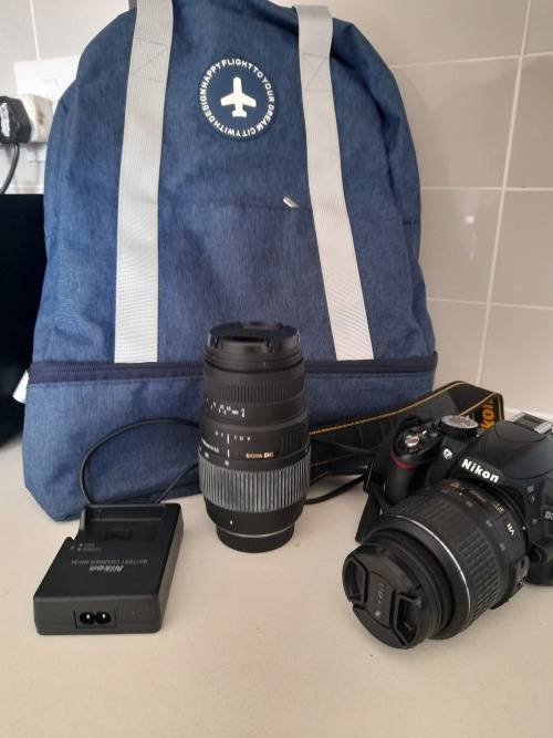 *WOW*LIKE NEW NIKON D3100 DSLR CAMERA WITH LENSE+SIGMA 70-300MM, BAG WITH CHARGER*OVER R10 000**