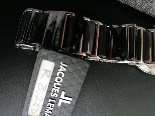 **BLACK FRIDAY*FREE FREIGHT*BRAND NEW JACQUES LEMANS CERAMIC YORK 1-1819 BLACK WATCH**R9000 IN STORE
