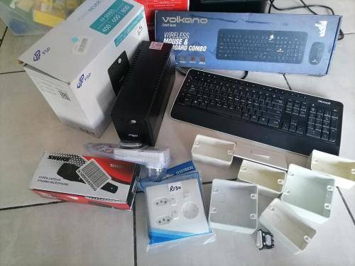 **BULK LOT OF UNTESTED ELECTRONICS*KEYBOARDS/MOUSE,UPS,SHURE MIC,PLUG FITTINGS ETC*1 BID FOR LOT**