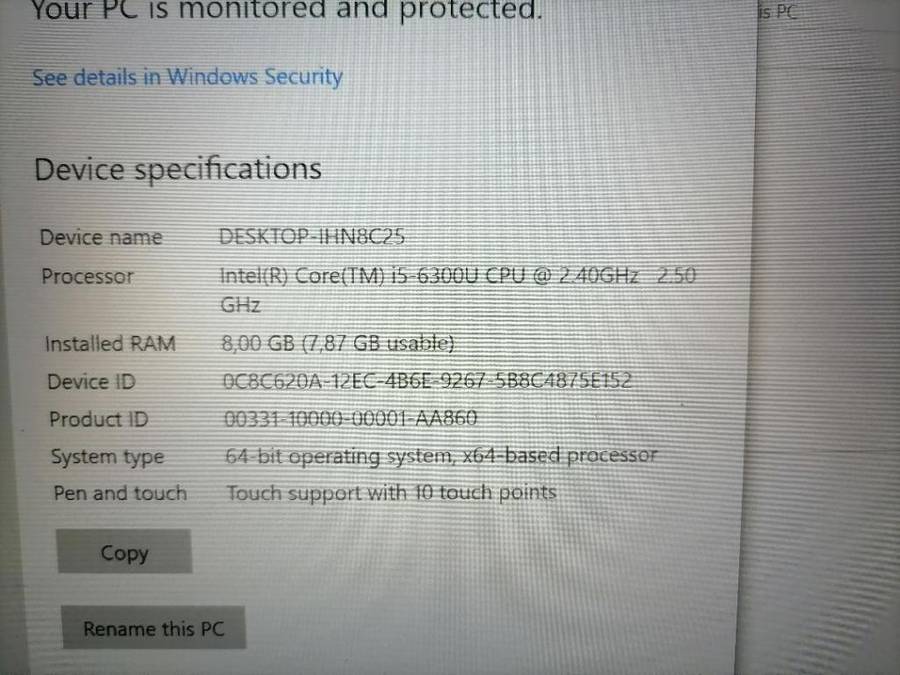 i5 TOUCH SCREEN LENOVO T460 6TH GEN, 8GB RAM, 1TB HDD, BATTERY 100%,ORIGINAL CHARGER