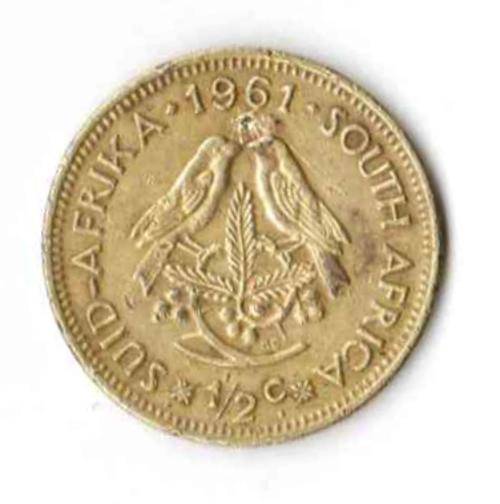South Africa, 1961, 1/2 Cent