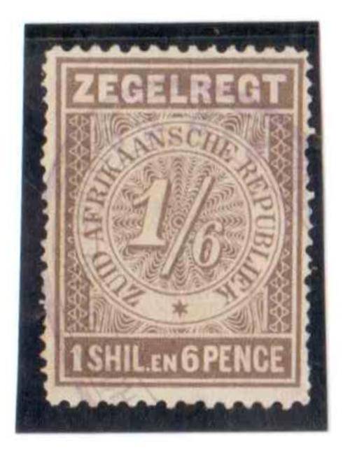 ZAR, 1S 6p, 1886 Zegelregt Revenue Stamp, VFU