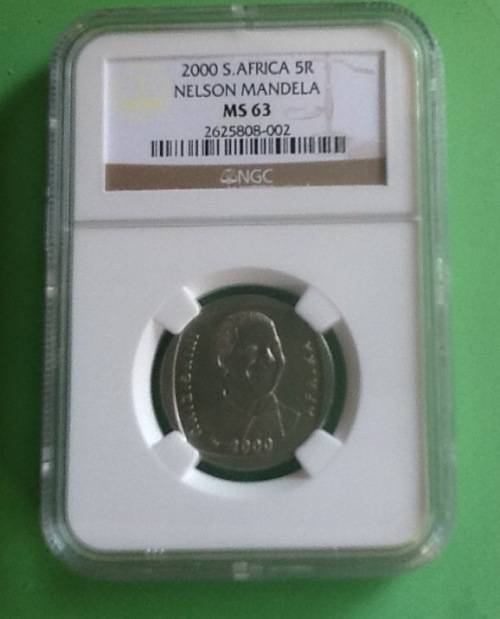 2000 Mandela Smiley R5 NGC Graded Coin MS63