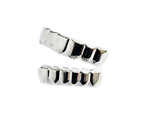 Teeth Grillz | Hip Hop Silver Plated Upper & Lower Grillz