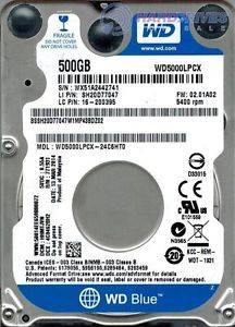 Western Digital WD5000PLX 500GB 5400 RPM 8MB Cache SATA 3.0Gb/s 2.5" Internal Notebook HDD