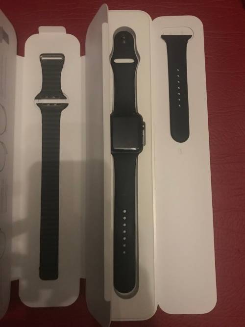 Apple Watch Series 1 Sport 42 mm Black Sport Band + Extras (Please read)