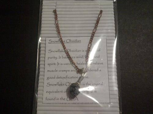 Snowflake Obsidian Gemstone Necklace