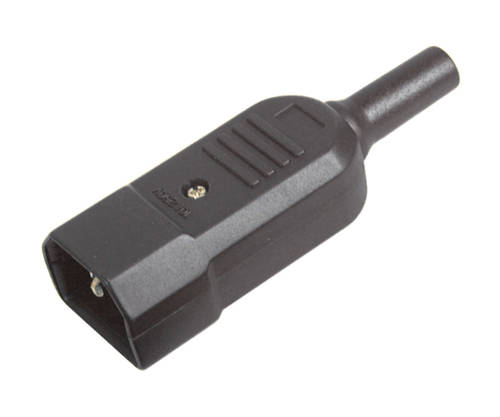 C14 IEC PLUG IN-LINE W/SLEEVE