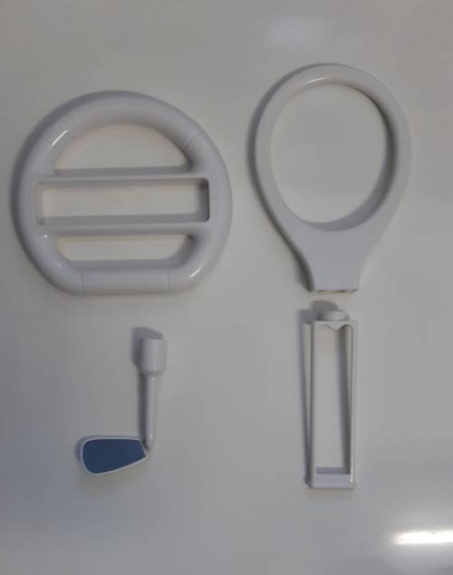 WII TENNIS , GOLF AND STEERING WHEEL SET   '' USED ''    -    SAME DAY SHIPPING !!!