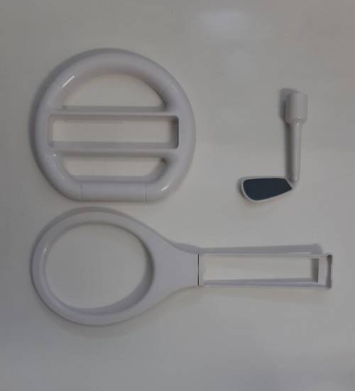 WII TENNIS , GOLF AND STEERING WHEEL SET   '' USED ''    -    SAME DAY SHIPPING !!!