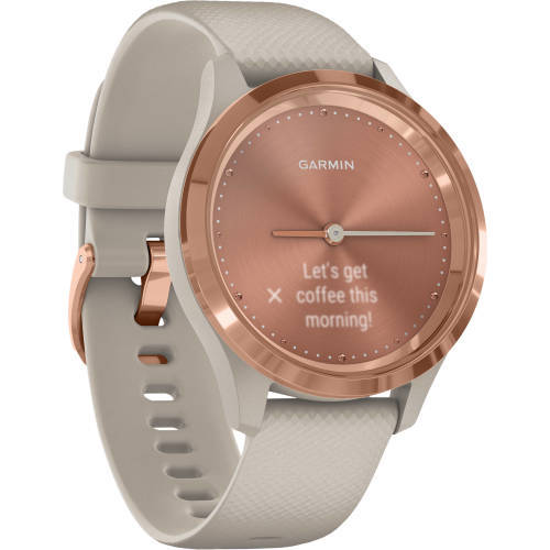 GARMIN VIVOMOVE 3S SMARTWATCH - Rose Gold light Sand Silicone Strap, charger