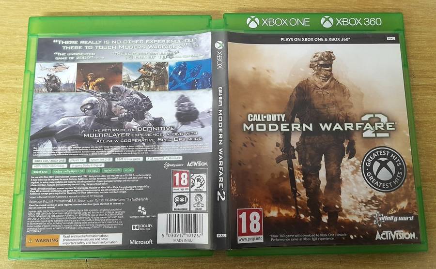 Call of Duty Modern Warfare 2 MW2 Xbox One & Xbox 360  -  Great condition !!  -  Version Super Rare