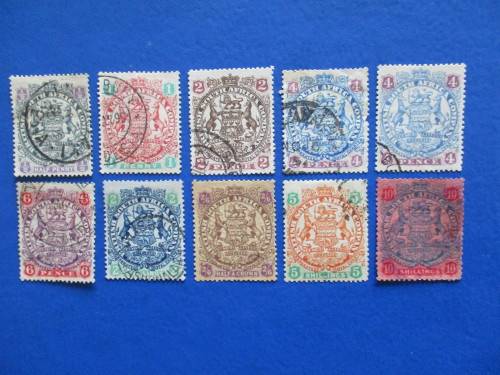 RHODESIA-BSAC-SACC 38-47 Used (10s fiscal stamped)