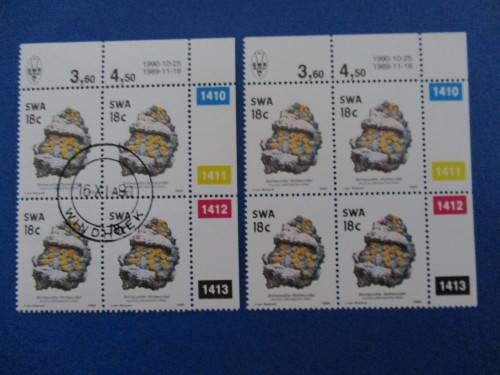 SWA CONTROL BLOCKS SACC 540 MNH ONE CANCELLED 16/11/1989