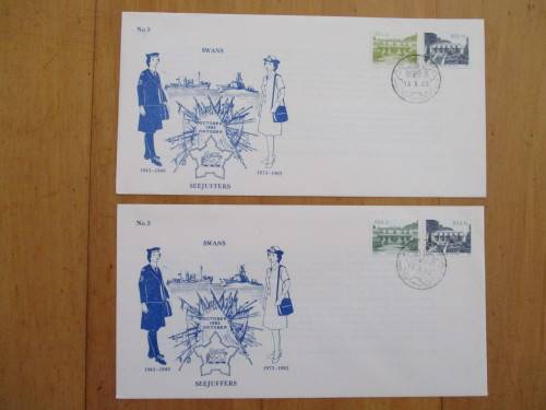 SAN COMMEMORATIVE COVERSNO. 5 X 2 NOTE 2c COLOUR DIFF.