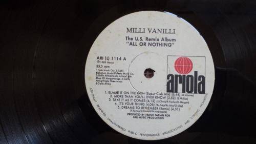 Milli Vanilli - All Or Nothing - Vinyl LP record - Ariola Records - 1989 - VG