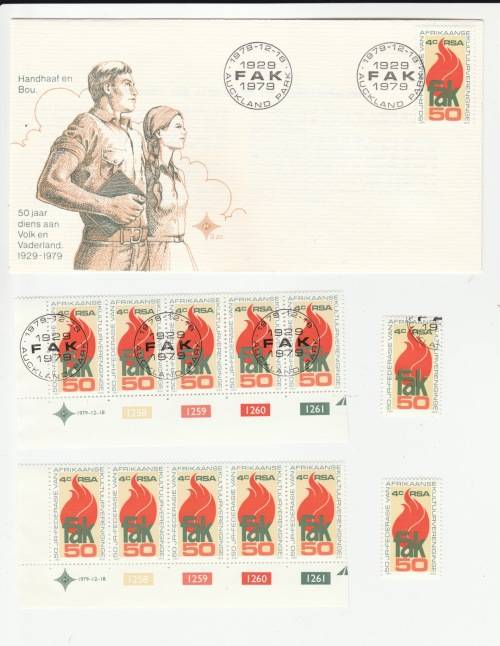 F A K Auckland Park 1929-1979 FDC 3.20 & Block