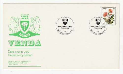 1981 Venda Rand Show Johannesburg Date-stamp Card