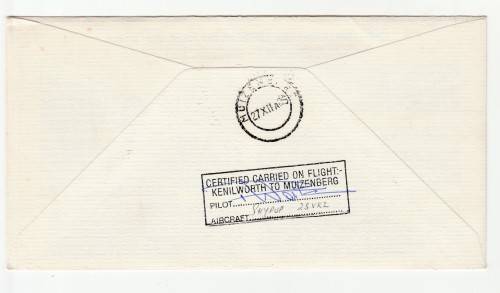 1986 RSA 75th Anniversary of the first SA aerial post Commemorative Cover Signed