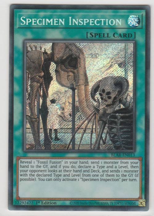 Yu-Gi-Oh! - Specimen Inspection - Battles of Legend: Armageddon (BLAR-EN013) - Secret Rare - 1st Edi