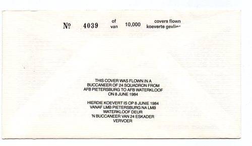 1984 RSA SA Air Force (SAAF) The Glorious First of June # 4039/10 000 Commemorative Cover # 16