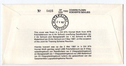 1987 RSA SA Air Force (SAAF) Joint Air Training Scheme # 5425 /7 000 Commemorative Cover # 29a