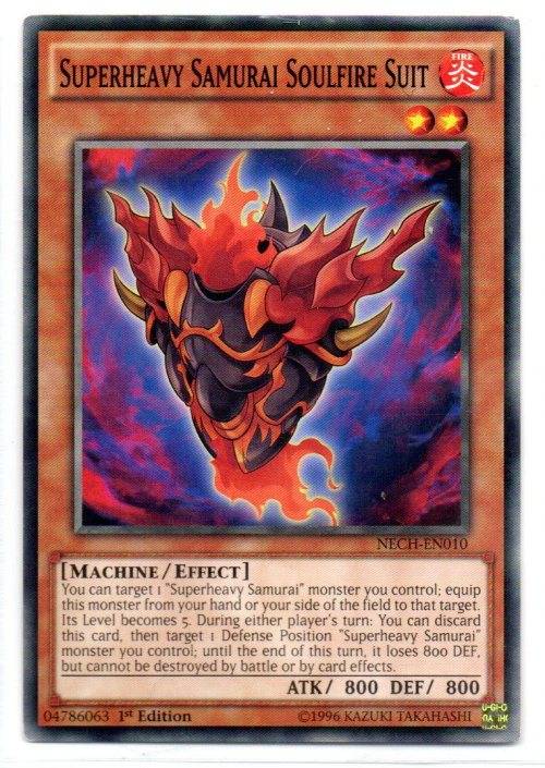Yu-Gi-Oh! - Superheavy Samurai Soulfire Suit - 1st Ed/Common - The New Challengers (NECH-EN010)