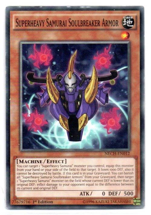 Yu-Gi-Oh! - Superheavy Samurai Soulbreaker Armor - 1st Ed/Common - The New Challengers (NECH-EN012)