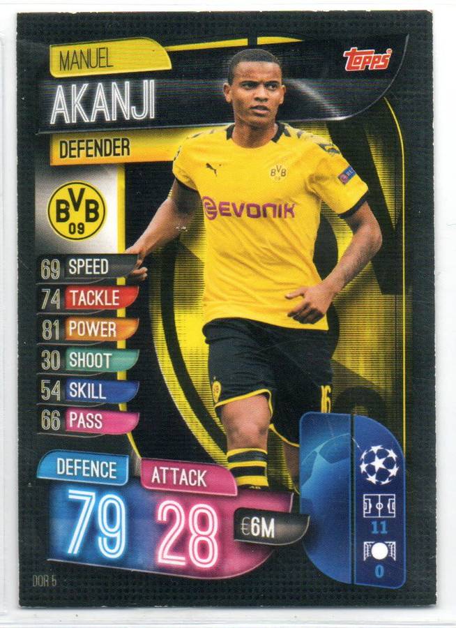 Topps Match Attax UEFA Champions League International 2019/20 - Dor 5 - Manuel Akanji - Borussia Dor